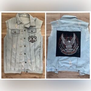 Custom Harley Oversized Vest/Dress S/M Upcycled